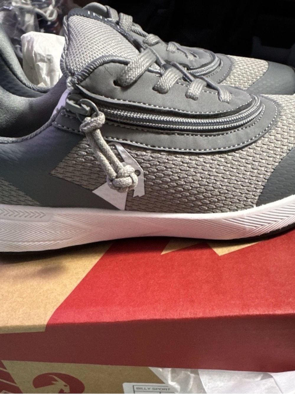 BILLY Footwear Sport Inclusion One Kids Grey Adaptive Sneaker Size US 3 NIB